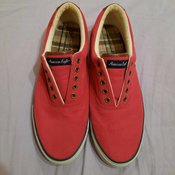 American Eagle Outfitters Other - American Eagle AE Shoes Mens 11 Red Canvas Tennis Sneaker Memory Foam Classic